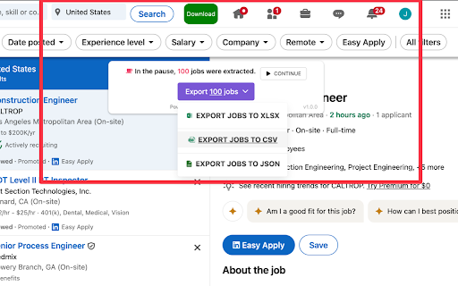 Job Scraper for LinkedIn™ screenshot