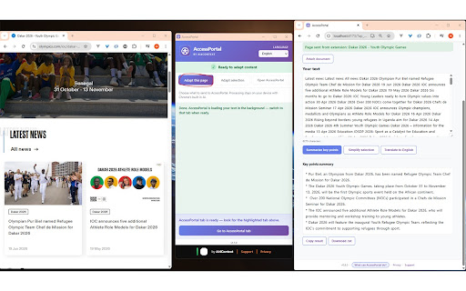 AccessPortal — make web content more accessible in Chrome screenshot