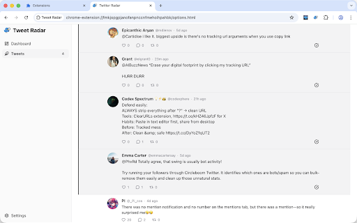 Tweet Radar screenshot