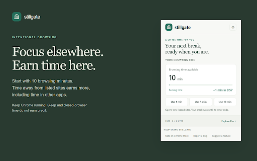 Stillgate — Intentional browsing screenshot