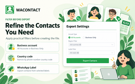WAContact: WA Contact Extractor - Export WhatsApp Contacts to Excel/CSV/VCF screenshot