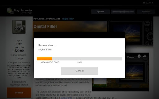 PlayMemories Camera Apps Downloader screenshot
