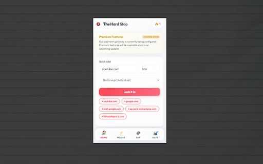 The Hard Stop — Stop Distractions & Block Sites screenshot