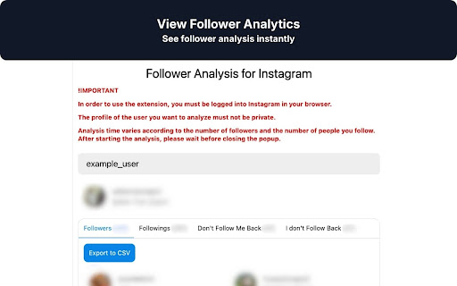 Follower Analysis for Instagram: Unfollowers screenshot