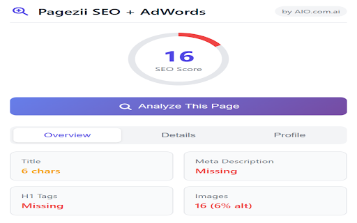 Pagezii SEO + AdWords by AIO.com.ai screenshot