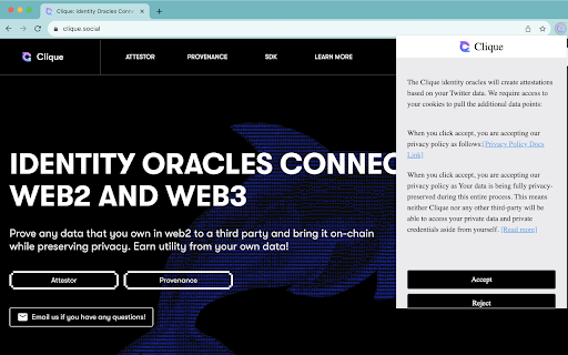 Clique Browser Extension screenshot
