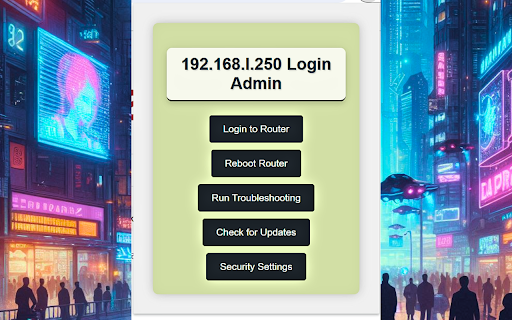 192.168.l.250 Login Admin screenshot