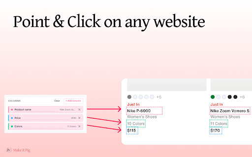 Make it Pig — No-Code Web Scraper, Data Extractor & Excel Exporter screenshot