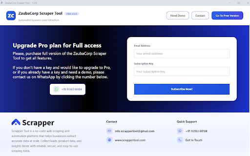 ZaubaCorp Scraper Tool – Scrape Company Leads screenshot