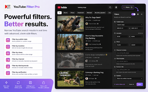 Youtube Filter Pro: filter by views, duration, date, and more screenshot