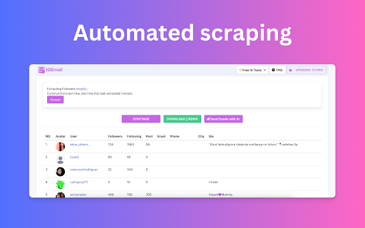 IG Email Extractor - Email Scraper and Extractor for Instagram screenshot