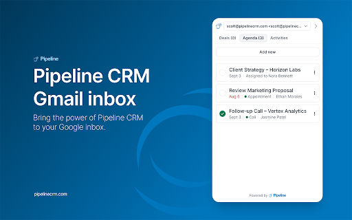 Pipeline CRM Gmail screenshot