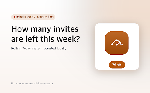 Weekly Invitation Limit Meter for LinkedIn screenshot
