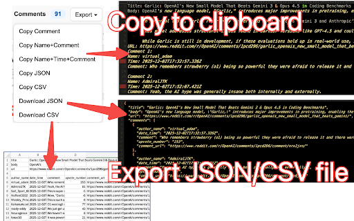 Reddit Comment Scraper & Comments Exporter screenshot