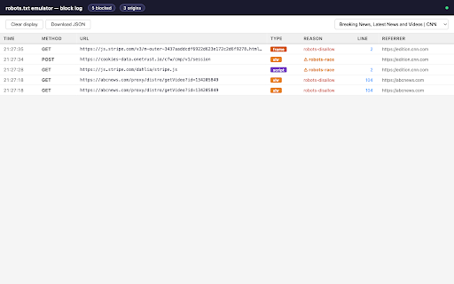 robots.txt emulator screenshot
