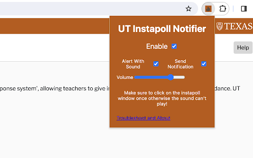 UT Instapoll Notifier screenshot
