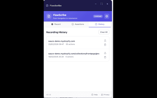 FlowScribe - Playwright & Selenium Recorder screenshot
