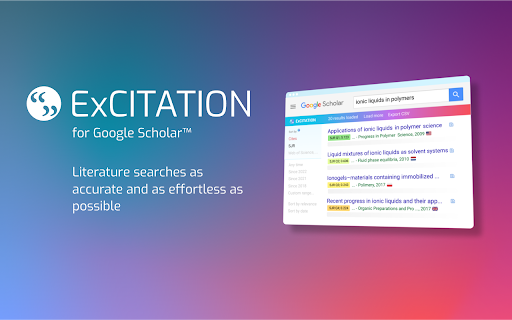 ExCITATION – Journal Ranking & Impact Factor for Google Scholar™ screenshot