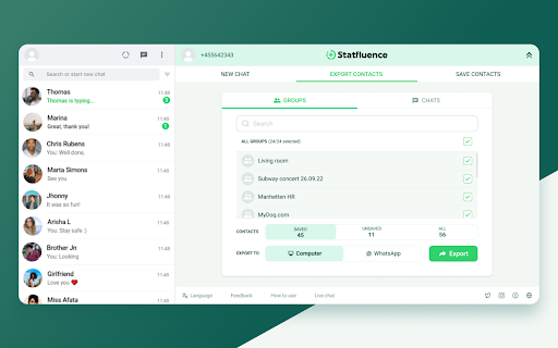 Statfluence screenshot