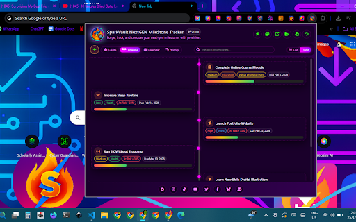 SparkVault NextGEN Milestone Tracker screenshot