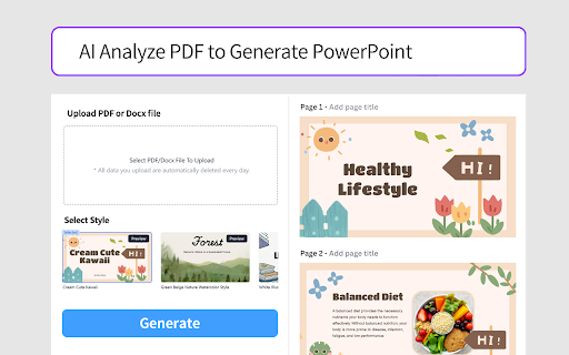 AI PowerPoint Maker - Text, Video, PDF, Web Page to PPT screenshot