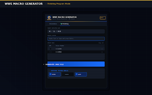 WWE Macro Generator screenshot
