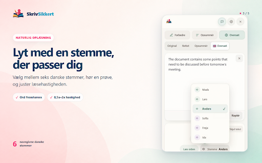 SkrivSikkert - Prisvindende læse- og skrivehjælp screenshot