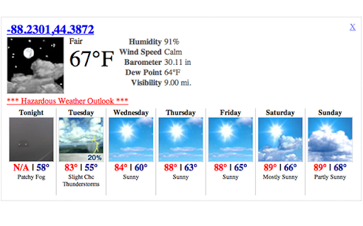NOAA NWS Weather Forecast screenshot