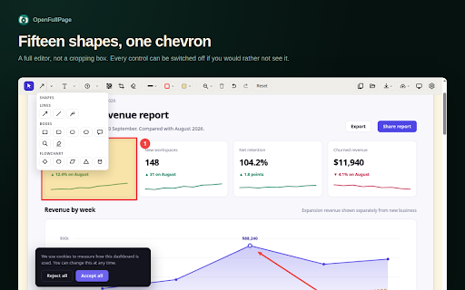 OpenFullPage - Capture Screen, Annotate, Save screenshot