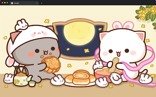 Peach & Goma Wallpapers HD New Tab - Kawaii Cat Backgrounds screenshot