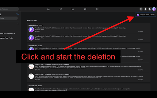 ESUIT | Delete My Activity for Facebook™ screenshot