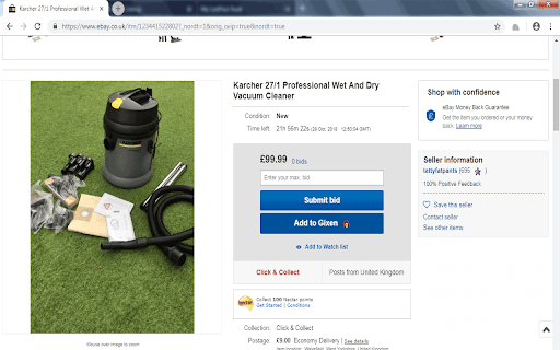 Gixen eBay Sniper Autosnipe screenshot
