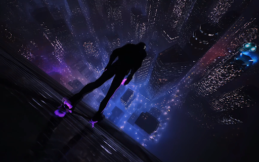 Miles Morales Purple Neon Spiderman Live Wallpaper screenshot