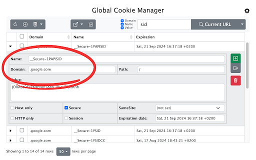 Global Cookie Manager screenshot