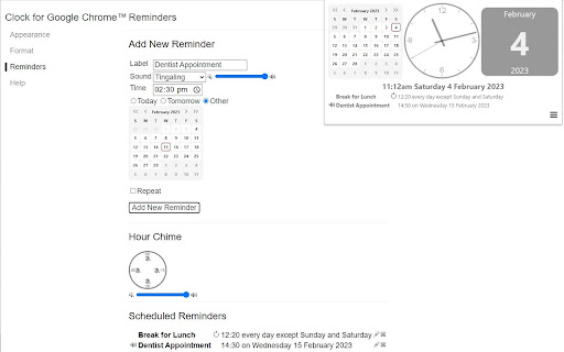 Clock for Google Chrome™ screenshot