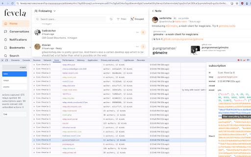 Nostr Devtools screenshot