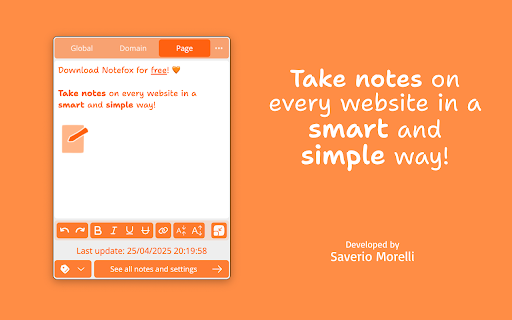 Notefox: Websites notes screenshot