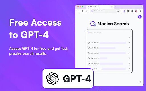 Monica Search - New Tab for AI Search screenshot