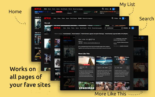 Sift: IMDB on Netflix, IMDB on Prime, etc. etc. screenshot