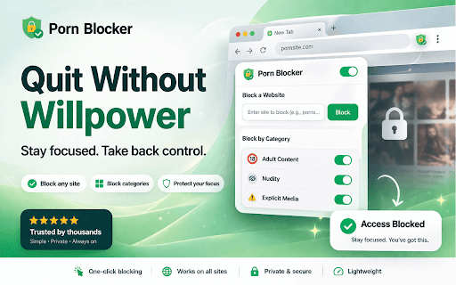 Porn Blocker - Block Pornography, Adult Content, and NSFW Websites screenshot