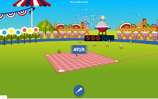 Doodle Baseball Google Chrome Baseball Game screenshot
