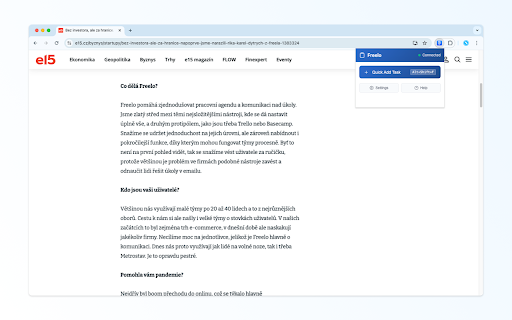 Freelo Quick Add screenshot