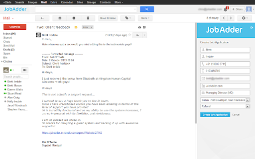 JobAdder for Gmail™ screenshot