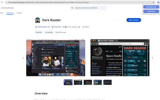 New Chrome extension source viewer screenshot