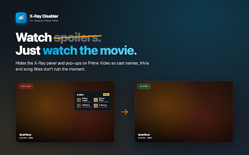 Amazon Prime X-Ray Disabler screenshot