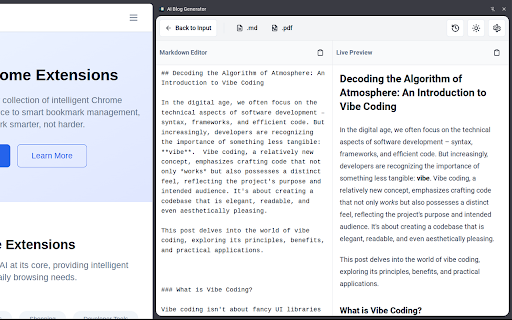 Blog Post Generator by AI Muse (Beta) screenshot