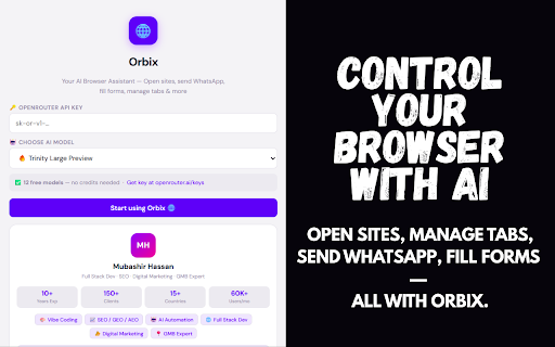 Orbix — Control the Web Browser with AI screenshot