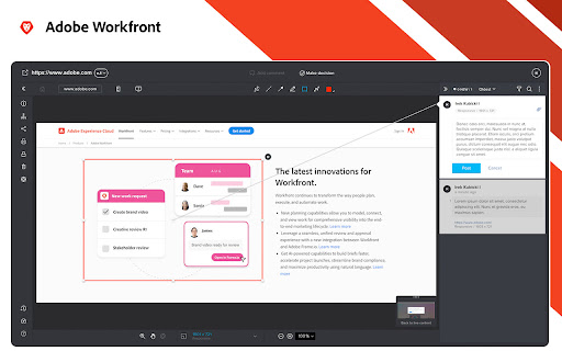 Adobe Workfront review tool screenshot