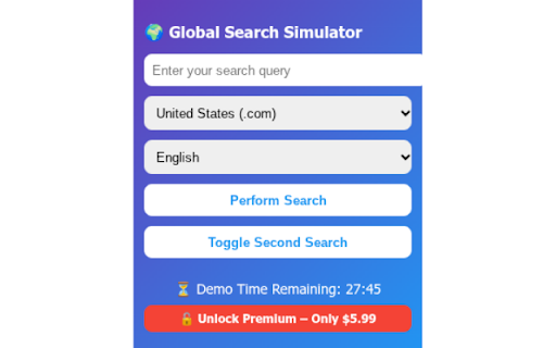 Global Search Simulator screenshot