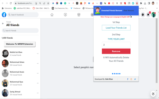 FFR-Mass Social Friends Remover 2025 screenshot